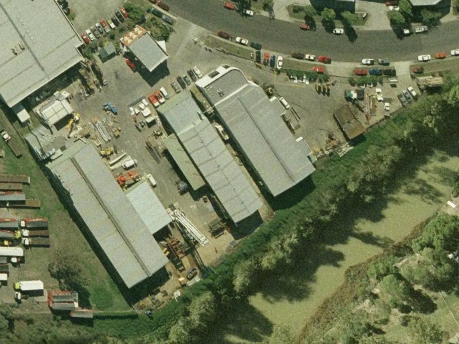 53 Success Street in 2005: two workshop sheds either side of an open yard