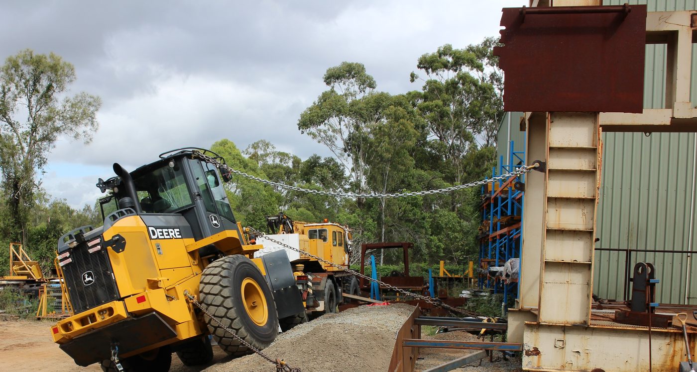 John Deere machine under stability testing